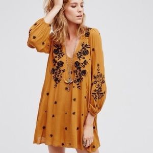 Free People Sweet Tennessee Mini Dress Tunic Open Back Embroidered Size XS